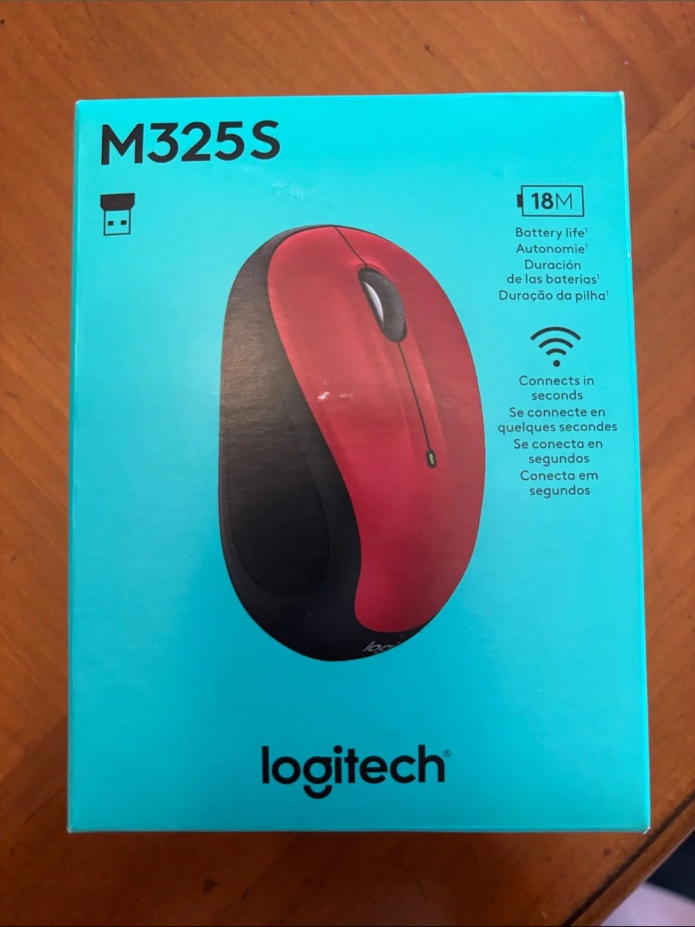 NIB LOGITECH RED WIRELESS MOUSE